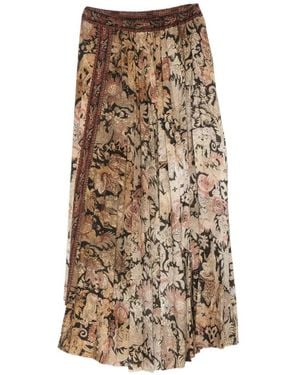 Pierre Louis Mascia Ceto Floral-Print Asymmetric Skirt - Natural