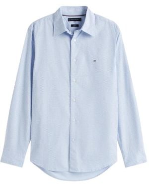 Tommy Hilfiger Poplin Mini-Print Shirt - Blue