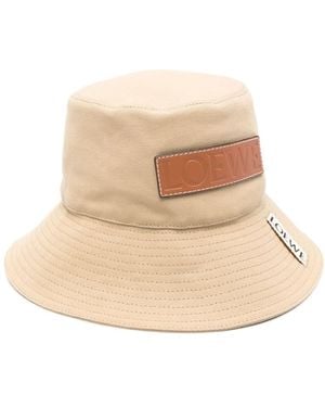 Loewe Logo-Patch Canvas Hat - Natural