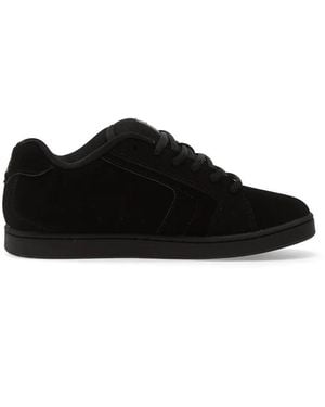 DC Shoes Net Logo-Patch Suede Sneakers - Black