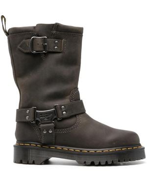 Dr. Martens Anistone Leather Biker Boots - Black
