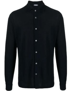Zanone Long-Sleeve Cotton Shirt - Blue