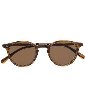 Garrett Leight Lunettes De Soleil À Monture Ronde - Marron