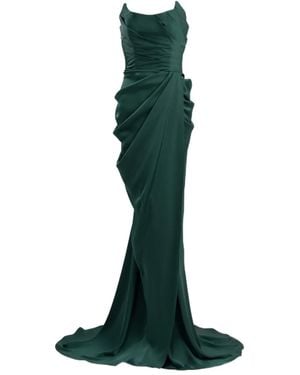 Ana Radu Ruched-Detailed Strapless Maxi Dress - Green