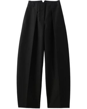 Jacquemus "Le Pantalon Ovalo" Wide Leg Pants - Black