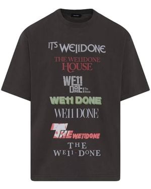 we11done Graphic-Logo T-Shirt - Black