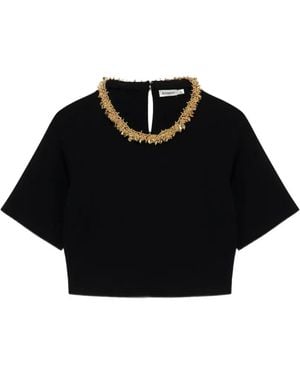 Jonathan Simkhai Nuria Embellished Knit Top - Black