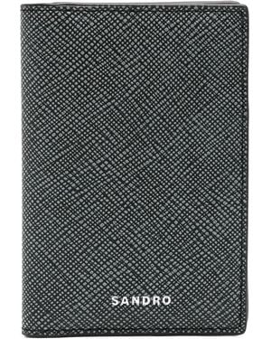 Sandro Reconstitued-Leather Wallet - Grey