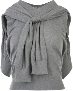 Alexander Wang Jersey Con Aberturas Y Efecto A Capas - Gris