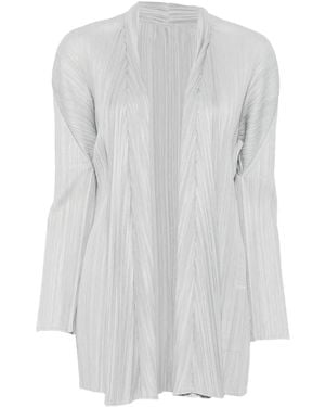 Pleats Please Issey Miyake Veste Ouverte À Effet Plissé - Blanc