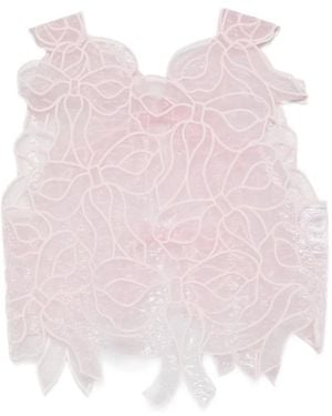Cecilie Bahnsen Aya Bow-Embroidered Top - Pink