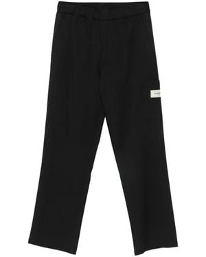 flâneur Logo-Patch Cargo Trousers - Black