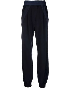 Alberta Ferretti Cut-Out Detail Track Trousers - Blue