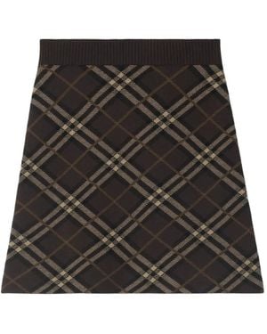 Burberry Check-Pattern Mini Skirt - Black