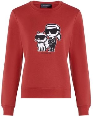 Karl Lagerfeld スケッチプリント セーター - レッド