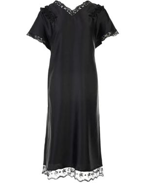 Simone Rocha Lace-Trim Cut-Out Midi Dress - Black