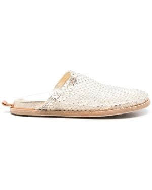 forte_forte Rhinestone-Embellished Slippers - White