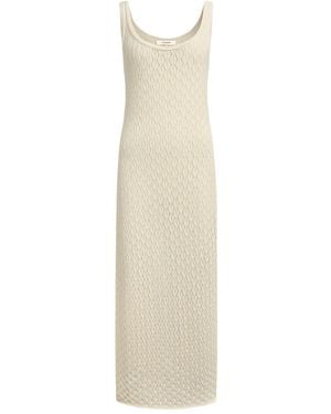 12 STOREEZ Pointelle-Knit Scoop-Neck Maxi Dress - White