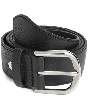 Coccinelle Erika Pebbled Leather Belt - Black
