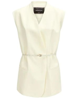 Fabiana Filippi Jacke Mit Gürtel - Weiß