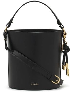 Lanvin Bolso Bombonera Con Correa De Hombro - Negro