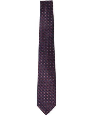 Giorgio Armani Seidenkrawatte mit geometrischem Print - Lila