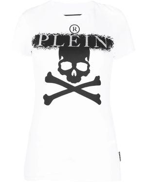 Philipp Plein Skull-Print Short-Sleeve T-Shirt - White