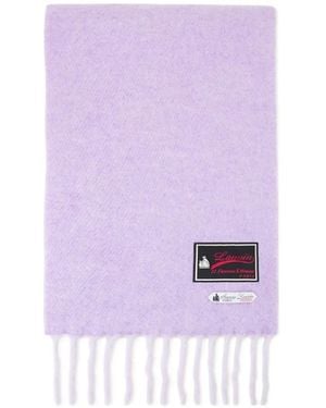 Lanvin Fringed Wool Scarf With 22 Fabourg Label - Purple