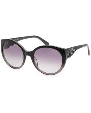 Swarovski Crystal-Embellished Round-Frame Sunglasses - Black