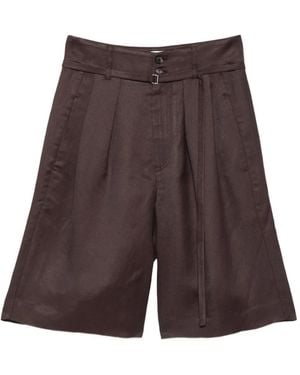 Tela Pleated Tailored Shorts - Purple