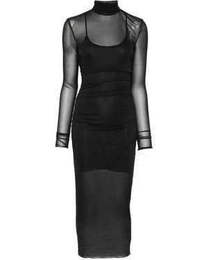 Aniye By Sheer High-Neck Dress - Black
