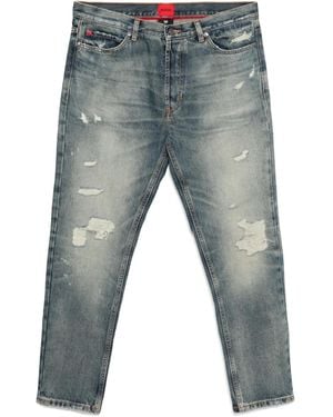 HUGO Distressed Vintage-Wash Denim - Gray