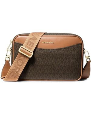 Michael Kors Large Shoulder Bag With Exclusive Bev Logo - Brown