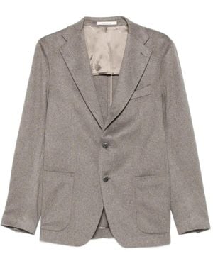 Tagliatore Notched-Lapel Single-Breasted Blazer - Grey