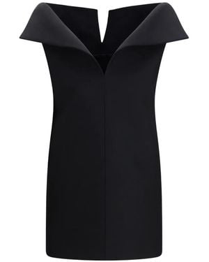 Balenciaga Vareuse V-Neck Dress - Black