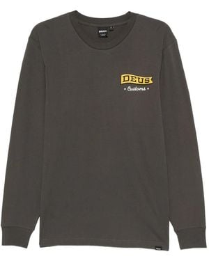 Deus Ex Machina Long-sleeve logo-print T-shirt - Gris