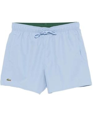 Lacoste Logo-Patch Swim Shorts - Blue