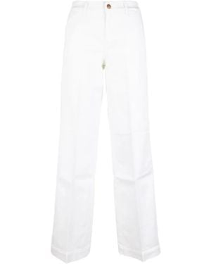 CIGALA'S Jeans A Gamba Ampia Con Pieghe - Bianco