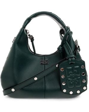 Ganni Stud-Embellished Tote Bag - Green