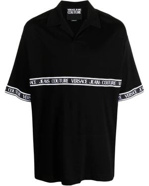 Versace Jeans Couture Logo-Tape Cotton Polo Shirt - Black