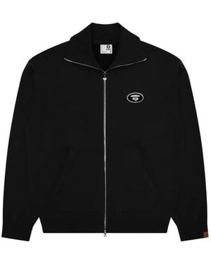Aape By A Bathing Ape Moonface Logo-Patch Zip-Up Sweatshirt - Zwart