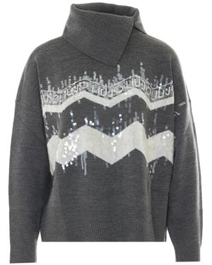 Liu Jo Jacquard Sweater - Gray