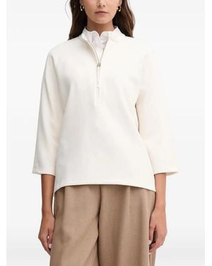 Joop! Zip Embroidered Blouse - White