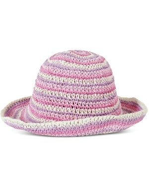 Missoni Striped Crochet-Knit Sun Hat - Pink