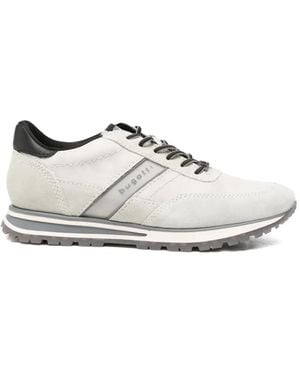 Bugatti Panelled Suede Trainers - White
