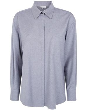 Antonelli Chest-Pocket Wool Shirt - Blue