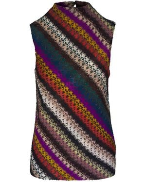 Missoni Diagonal Striped Knitwear - Brown