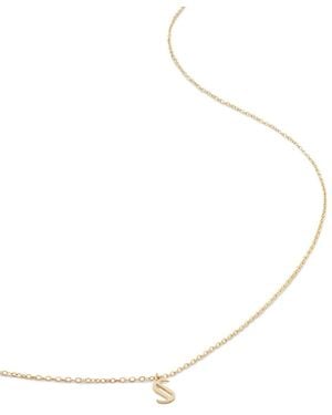 Monica Vinader 14Kt Small Initial S Necklace - Natural