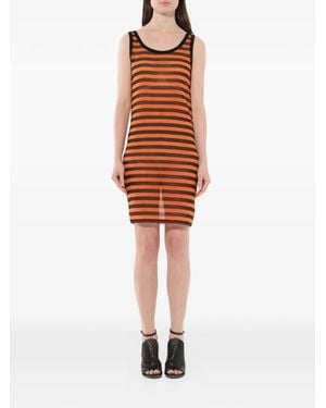 Givenchy Semi-Sheer Striped Mini Dress - Brown