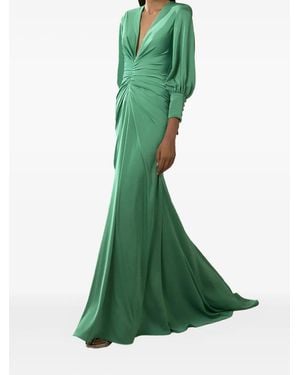 Nicole Miller V-neck gathered dress - Grün
